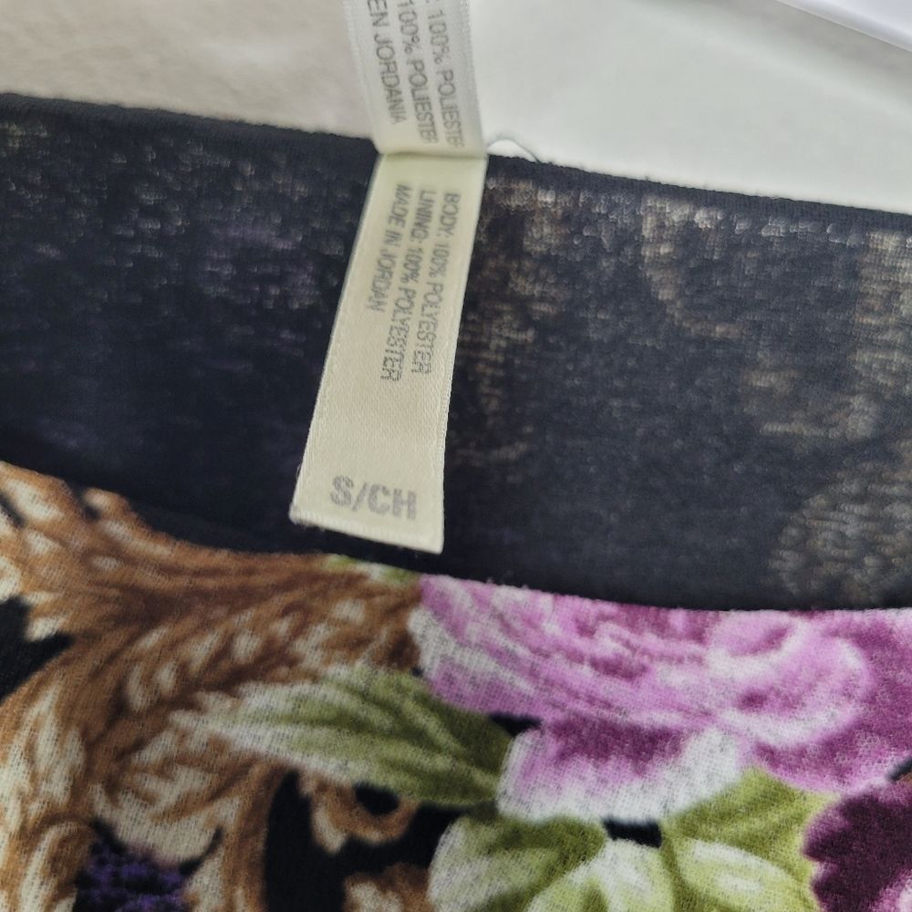 Vintage y2k dark romantic witchy floral 3/4 sleeve grunge top size small - Picture 5 of 7